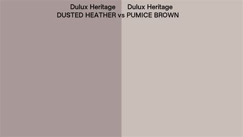 Dulux Heritage Dusted Heather Vs Pumice Brown Side By Side Comparison