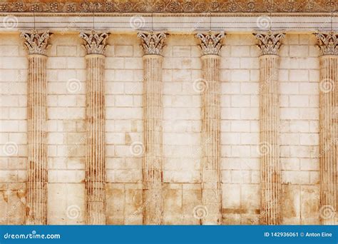 Fondo De La Pared Romana Antigua Del Templo Imagen De Archivo Imagen