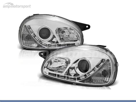 Faros Delanteros Luz Diurna Led Para Opel Corsa B Motorsport