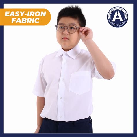 Ironless Baju Kemeja Putih Lelaki Primary White Boy Shirt School