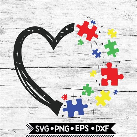 Heart With Puzzle Pieces Svg Autism Awareness Svg Autism Etsy