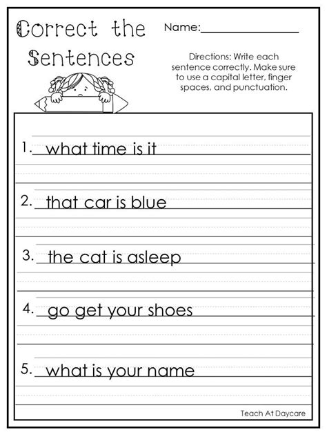 2nd Grade Sentences Worksheet