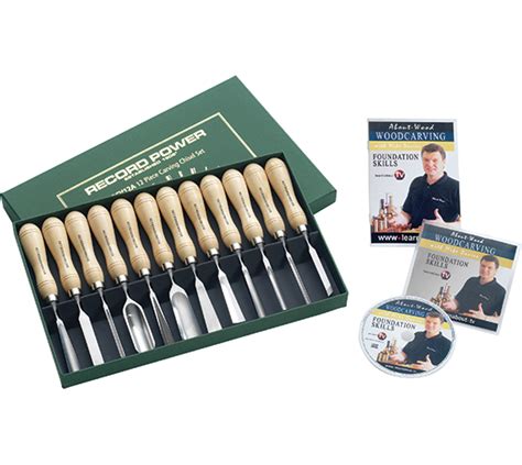 Record Power 12 Piece Carving Chisel Set, Educational Booklet & DVD ...