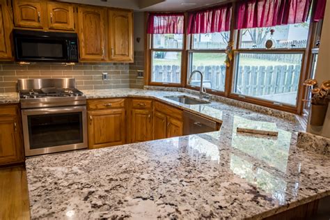 Alaska White Granite With Oak Cabinets Kitchen Traditional Kitchen