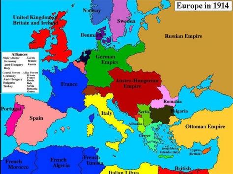 A Visual Of The Political Map On England 1914 Germany Austria Hungary