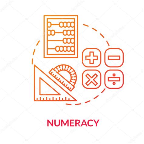 Numeraci N Icono Concepto Rojo C Lculos Matem Ticos Capacidad De