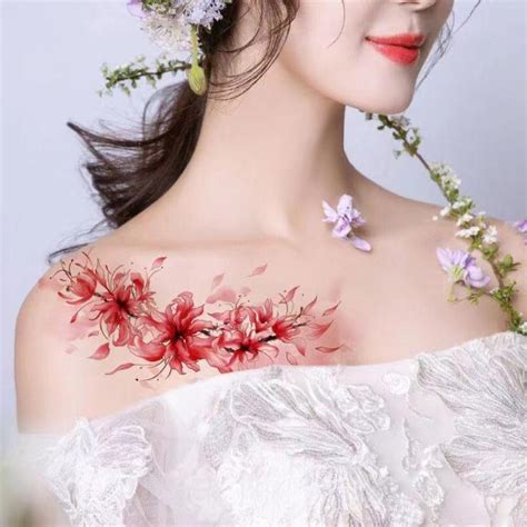 Temporary Tattoo Sticker Waterproof Durable Female Clavicle Back