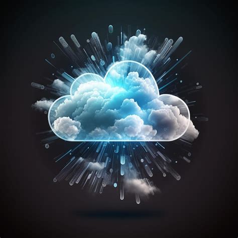 Premium Photo Realistic Cloud Computing Technology Illustration