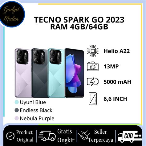 Jual TECNO SPARK GO 2023 RAM 4GB 64GB GARANSI RESMI Gadget Medan