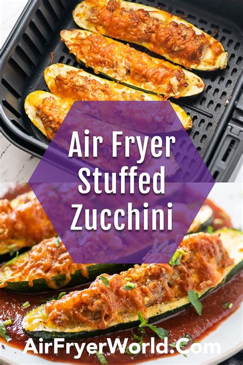 Air Fryer Stuffed Zucchini Boats Recipe With Sausage Keto