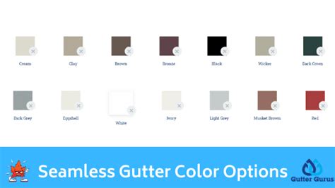 Seamless Gutter Color Chart