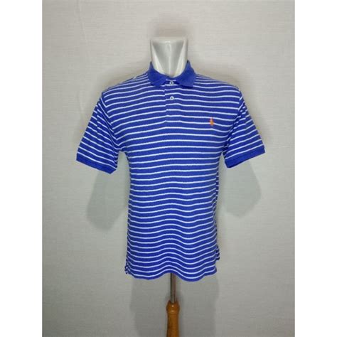 Jual Polo Shirt Kaos Polo Ralph Lauren Biru Garis Putih Shopee Indonesia