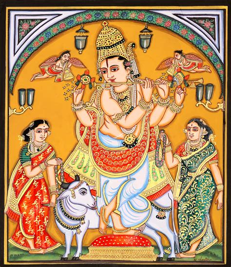 Shri Krishna With Gopis Exotic India Art