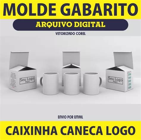 Caixinha Caneca Arquivo Digital Molde Gabarito Logo Caixa