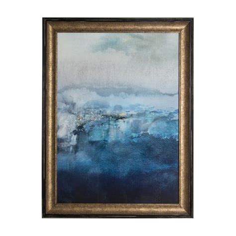 Ink Abstract Framed Art Large Canvas Art Wall Decor Blue Canvas