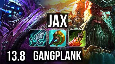 Jax Vs Gangplank Top 7 Solo Kills 1 8m Mastery 400 Games Kr