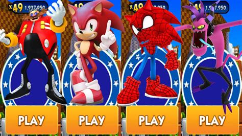 Sonic Dash Red Sonic Vs Spiderhog Sonic Run Vs All Bosses Zazz Eggman