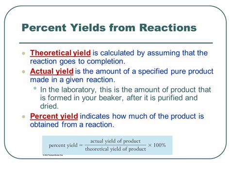 Percent Yield Equation