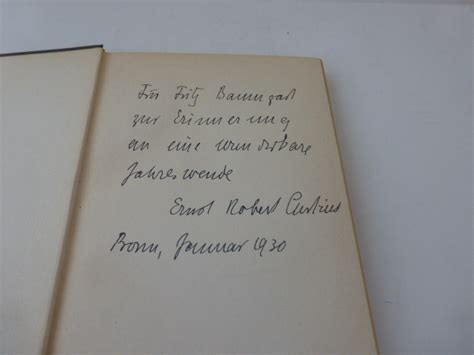 Buch Der Freunde Handschriftliche Widmung Von Ernst Robert Curtius