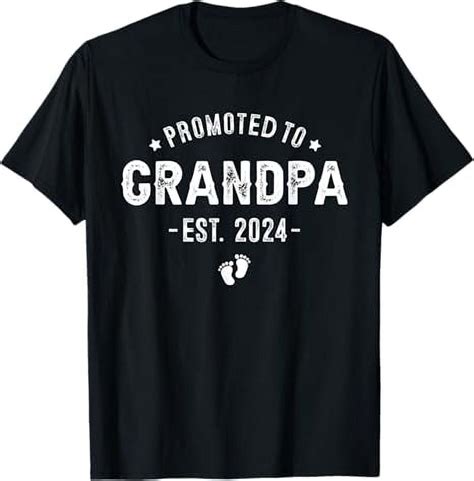 Promoted To Grandpa 2024 Soon To Be First Time Grandfather T Shirt