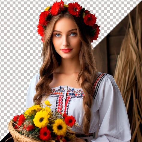 Premium Psd Ukrainian Girl In A Traditional National Embroidered