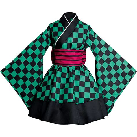 Disfraz De Demon Slayer Para Mujer Kimono Agatsuma Zenitsu Kimetsu No