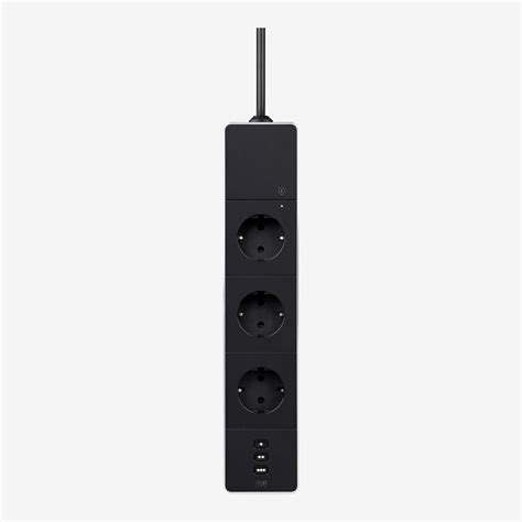 Eve Energy Strip Smart Triple Power Strip Black Aluminium Worldshop