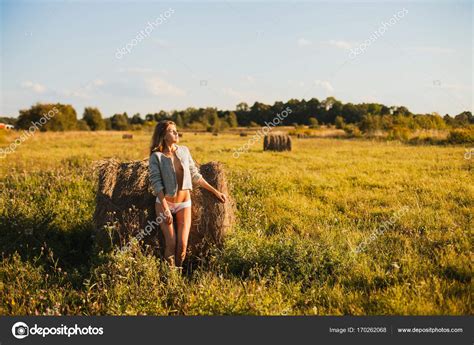 The Beautiful Naked Girl On Hay Stock Photo Vero Ro39 170262068