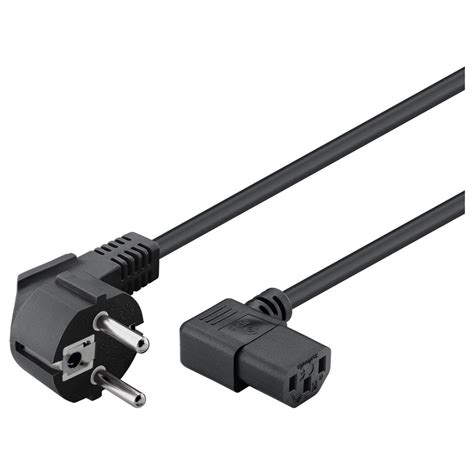 Cable de alimentación Schuko CEE 7 7 a hembra IEC C13 acodados 2 0m 2