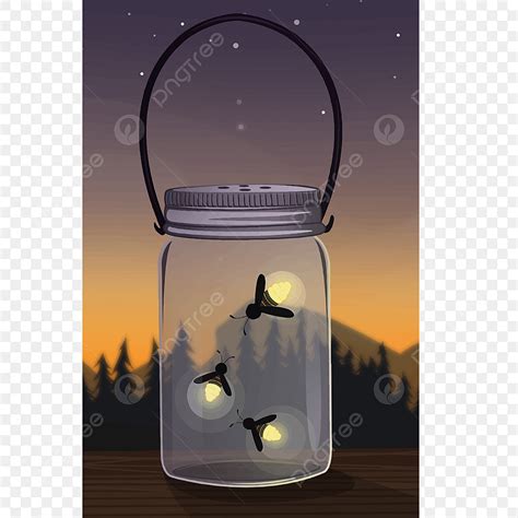 Fireflies In A Jar Clipart