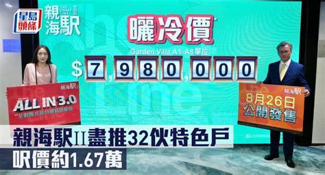 熱辣新盤放送｜親海駅ⅠⅠ盡推32伙特色戶 呎價約167萬