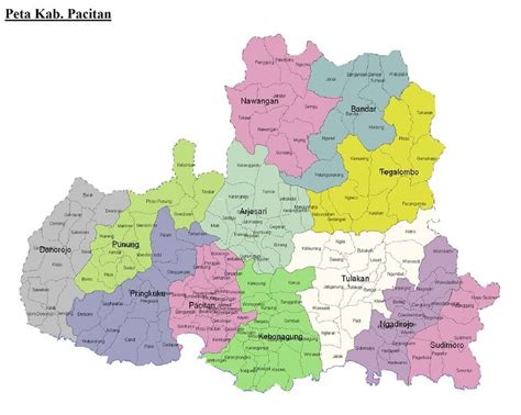peta kabupaten pacitan jawa timur terbaru hd lengkap  keterangannya