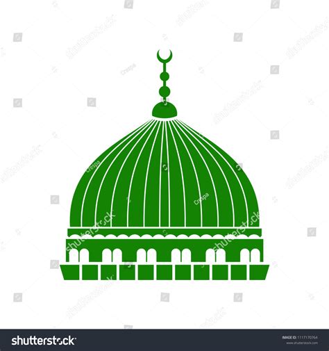 Domes Mosque Nabawi Madina Stock Vector Royalty Free 1117170764