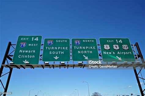 Nj Turnpike Signs Stock Photo Download Image Now New Jersey North