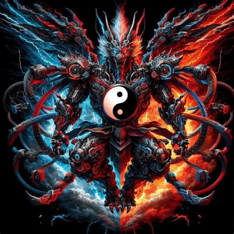 Premium Photo Ying Yang Symbol Dragon Wallpaper