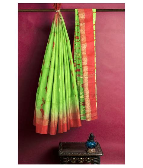 Pradip Fabrics Green Bengal Handloom Saree Buy Pradip Fabrics Green