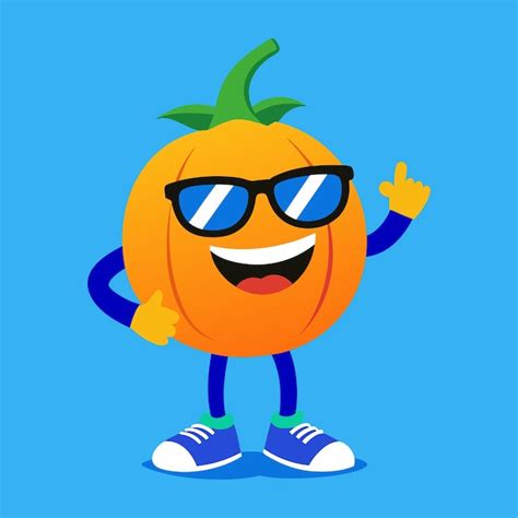 Premium Vector Cheerful Pumpkin With Big Smile And Cool Sunglasses Playful Illustration