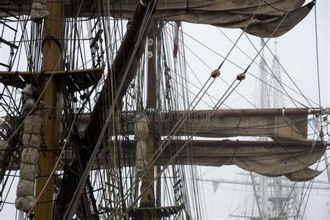 Rigging Of A Tall Ship Stock Image Image Of Rope Sails 37461811