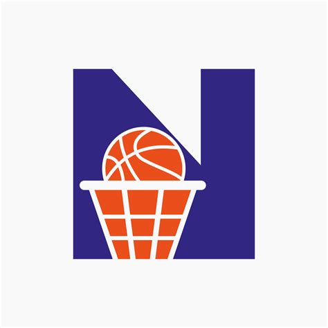 Letter N Basketball Logo Concept. Basket Ball Logotype Symbol Vector ...