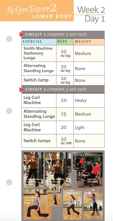 Printable Smith Machine Exercise Chart