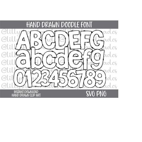 Doodle Font Svg, Doodle Font Png, Doodle Letters Svg, Doodle - Inspire ...