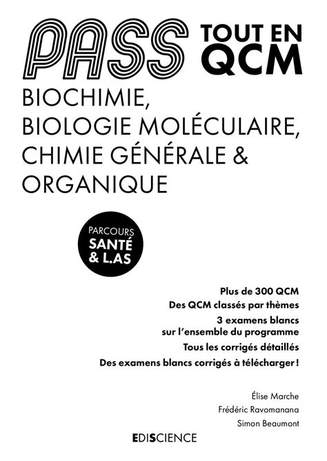 Calam O Pass Qcm Biochimie Biologie Mol Culaire Chimie Organique