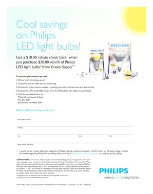 Fillable Online Philips Lighting Rebate Fax Email Print PdfFiller