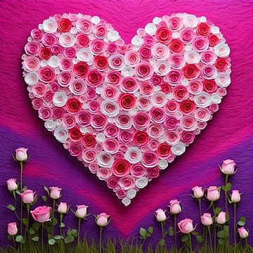 Rose Flower Heart Shape Background Valentine Day Background Valentine