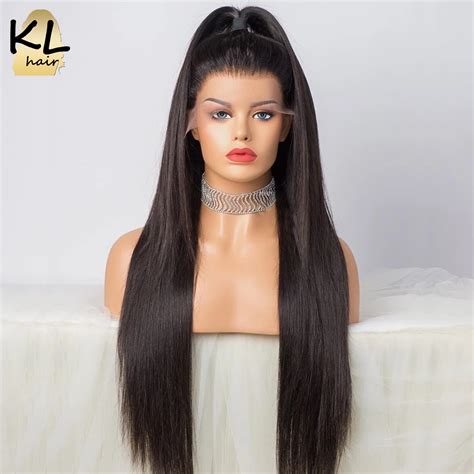 Peluca De Cabello Humano Liso Para Mujeres Negras Postizo De Encaje