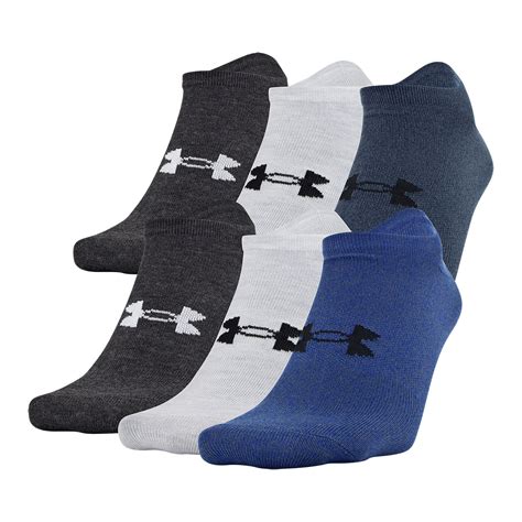 Under Armour Mens Essential Lite No Show Socks 6 Pack Big 5