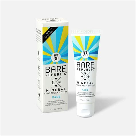 Bare Republic Mineral Spf 30 Face Sunscreen Lotion 17oz