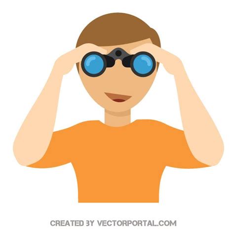 Boy Looking Through Binoculars Royalty Free Stock Svg Vector And Clip Art