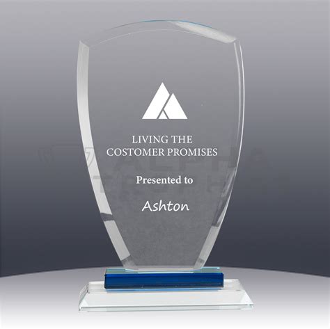 Blue Shield Glass Award 185mm Alpha Trophies
