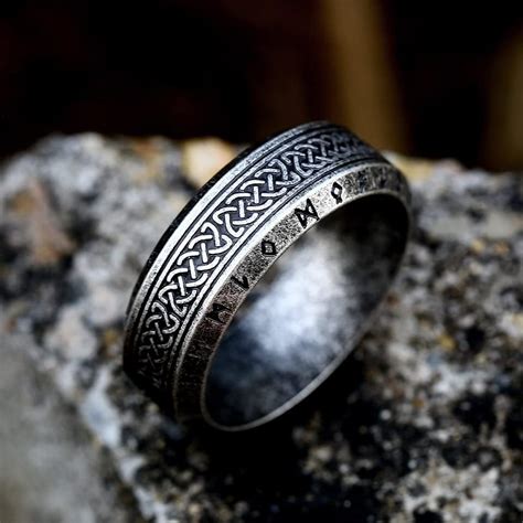 Vintage Odin Norse Viking Amulet Rune Rings For Men Stainless Steel